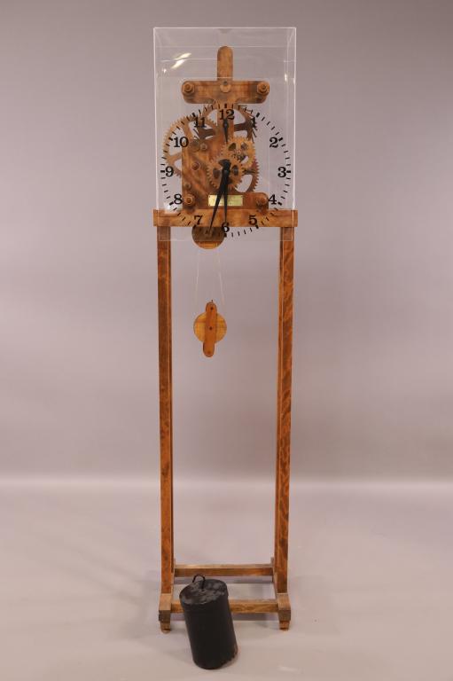 HANDMADE WOODEN WORKS GRANDFATHER CLOCK (1 of 5)