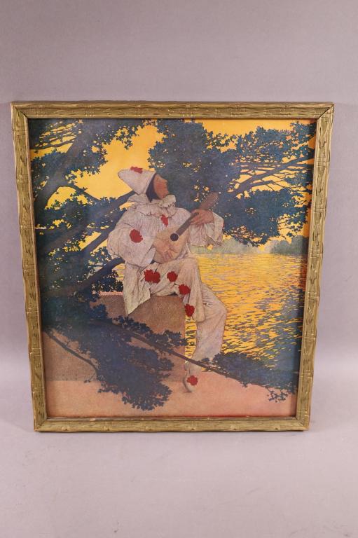 1908 MAXFIELD PARRISH "PIERROT'S SERENADE" PRINT (1 of 4)