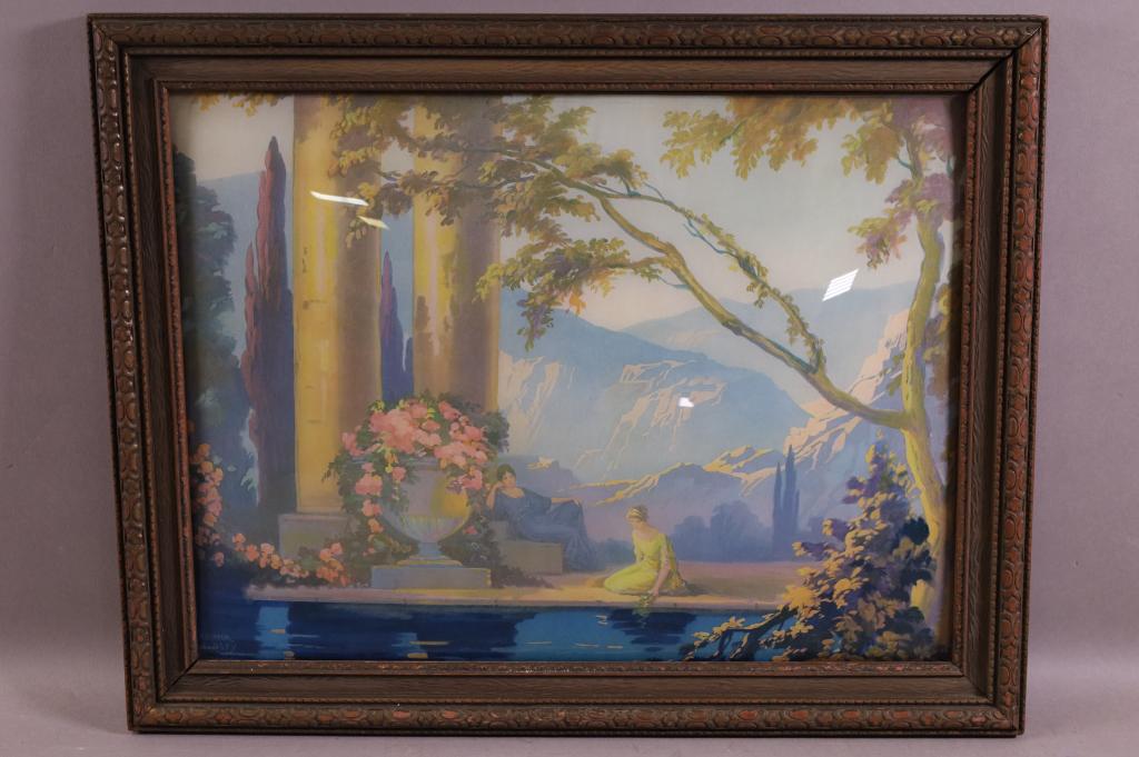 1920'S PARRISH STYLE PRINT ON BUBBLE GLASS (1 of 2)