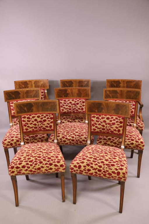 8 19TH CENTURY BURLED DINING CHAIRS (1 of 4)