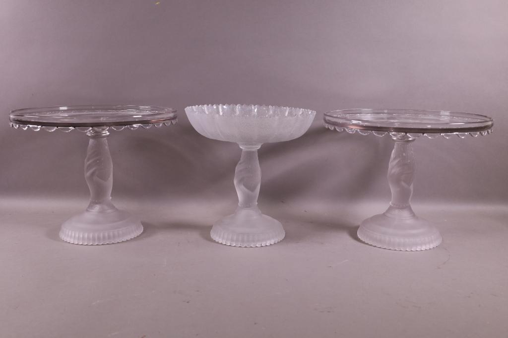 3 PATTERN GLASS COMPOTES (1 of 4)