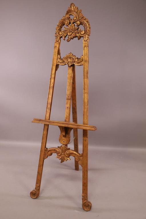 CONTEMPORARY GOLD GILT CARVED EASEL (1 of 3)