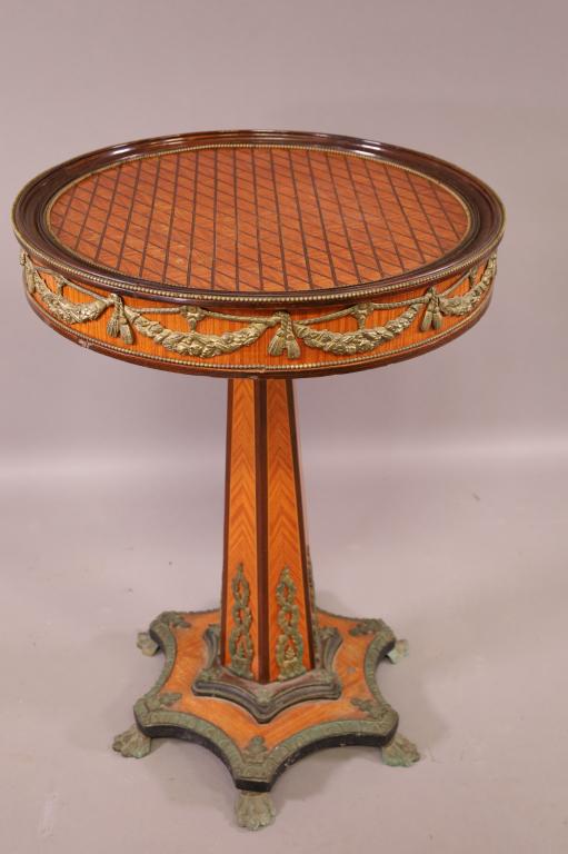 INLAID FRENCH STYLE END TABLE (1 of 4)