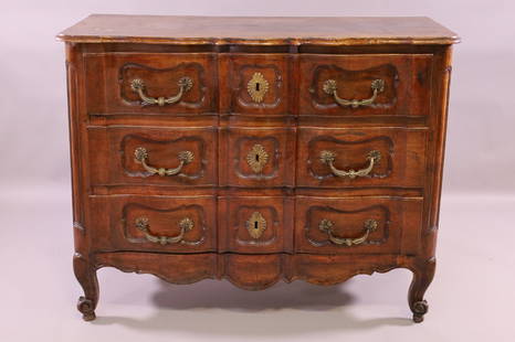 19TH CENTURY COUNTRY FRENCH DRESSER: 19TH CENTURY COUNTRY FRENCH 3 DRAWER DRESSER. 48" W x 23" D x 37" H. THIS ITEM EXCEEDS SIZE LIMITATIONS FOR IN HOUSE SHIPPING.