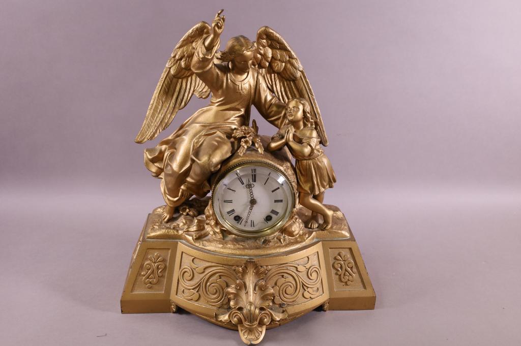 ANTIQUE SETH THOMAS FIGURAL MANTLE CLOCK (1 of 5)