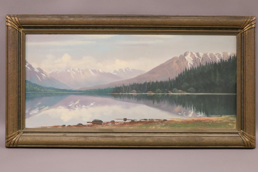 1920'S COULTRUP MOUNTAIN LAKE LANDSCAPE PAINTING (1 of 3)