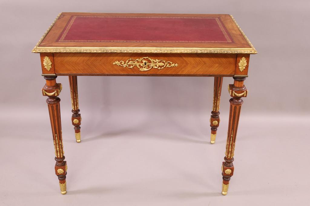 ANTIQUE FRENCH SINGLE DRAWER DESK (1 of 8)