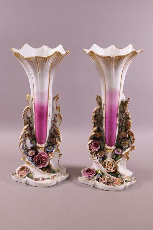 PAIR OF PARIS PORCELAIN VASES (1 of 5)