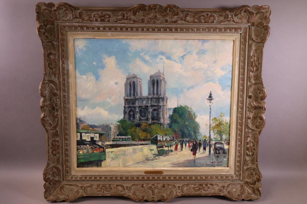 JEAN SALABET FRENCH STREET SCENE PAINTING (1 of 6)