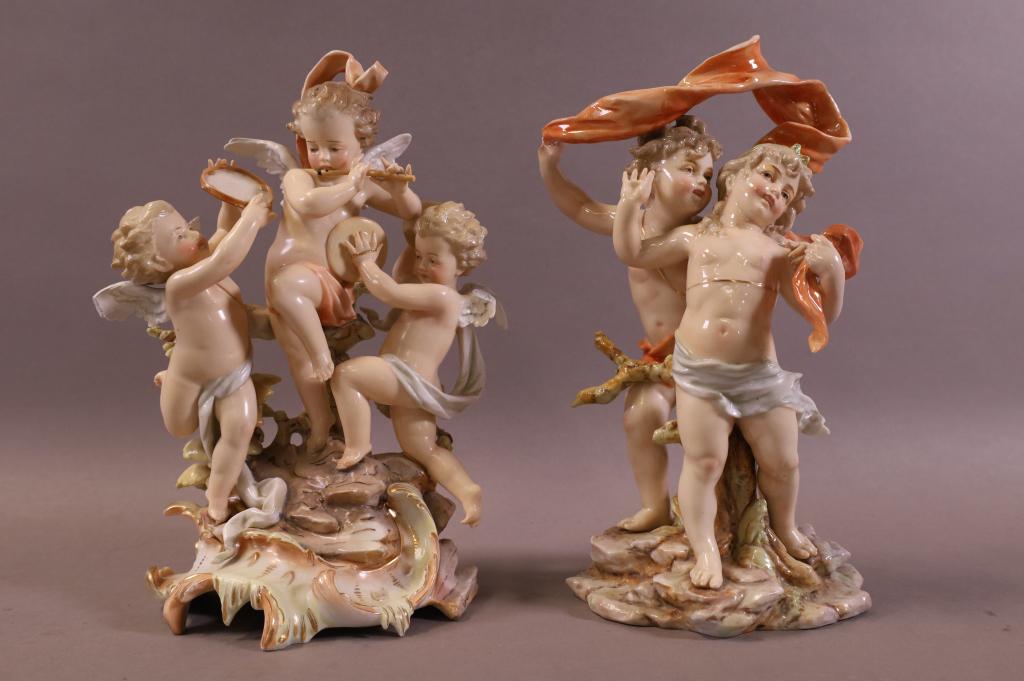 PAIR OF GERMAN PORCELAIN FIGURES (1 of 7)