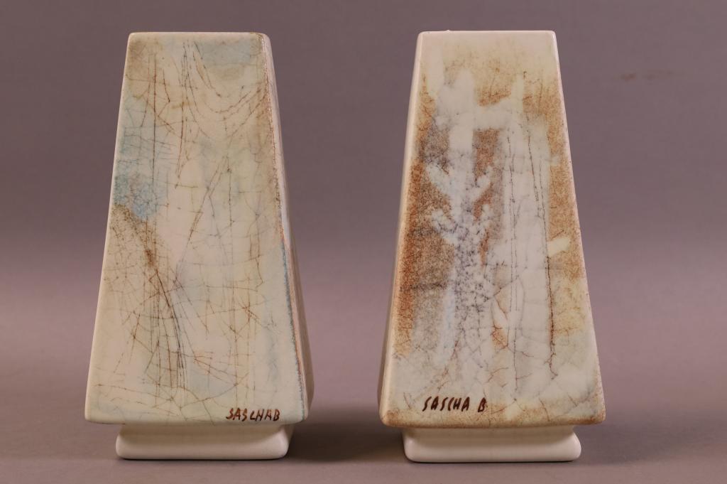 PAIR OF SASCHA BRASTOFF VASES (1 of 3)