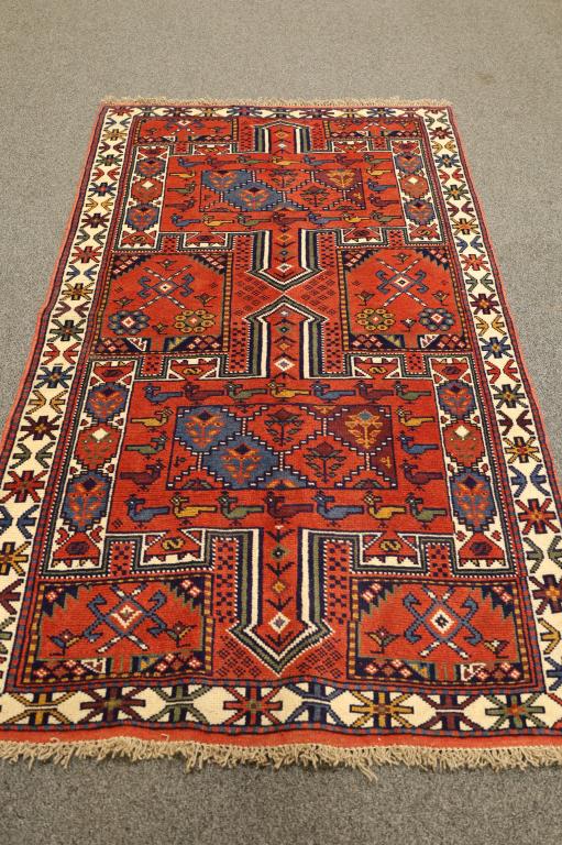 APPROX 6' 9" x 3' 10" HANDMADE WOOL RUG (1 of 4)
