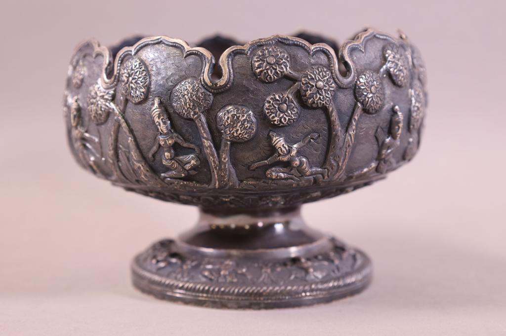 ASIAN SILVER FOOTED BOWL (1 of 3)