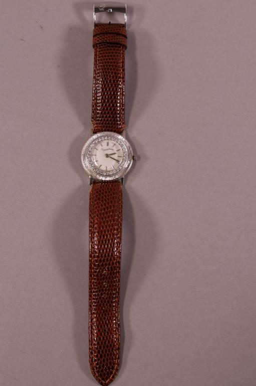 LUCIEN PICCARD 14KT GOLD WRISTWATCH: 14KT WHITE GOLD AND DIAMOND WRISTWATCH. ALL WATCHES ARE SOLD AS IS WE DO NOT GUARANTEE WORKING ORDER.