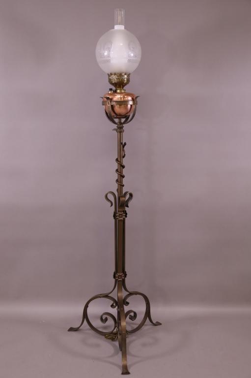 VICTORIAN IRON PIANO OR ORGAN FLOOR LAMP (1 of 4)
