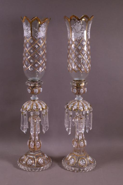 ENAMEL PAINTED CRYSTAL LUSTERS (1 of 4)