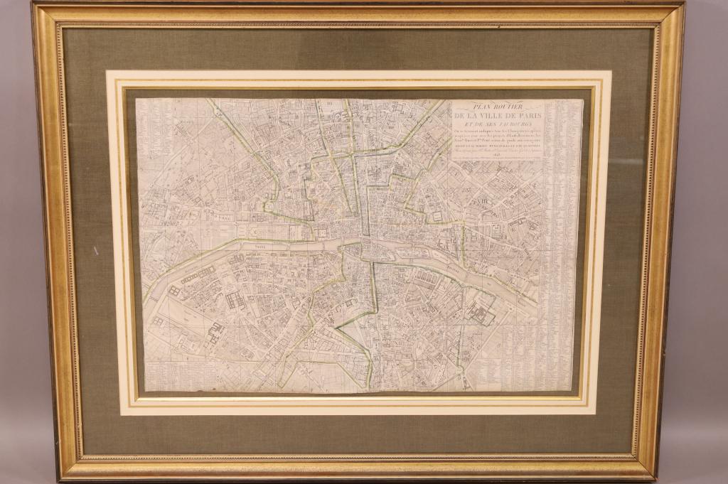 1818 PARIS FRAMED MAP (1 of 3)