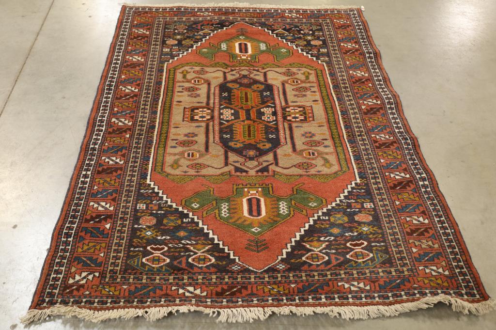 APPROX 5' 3" x 4' 1" HANDMADE WOOL RUG (1 of 4)