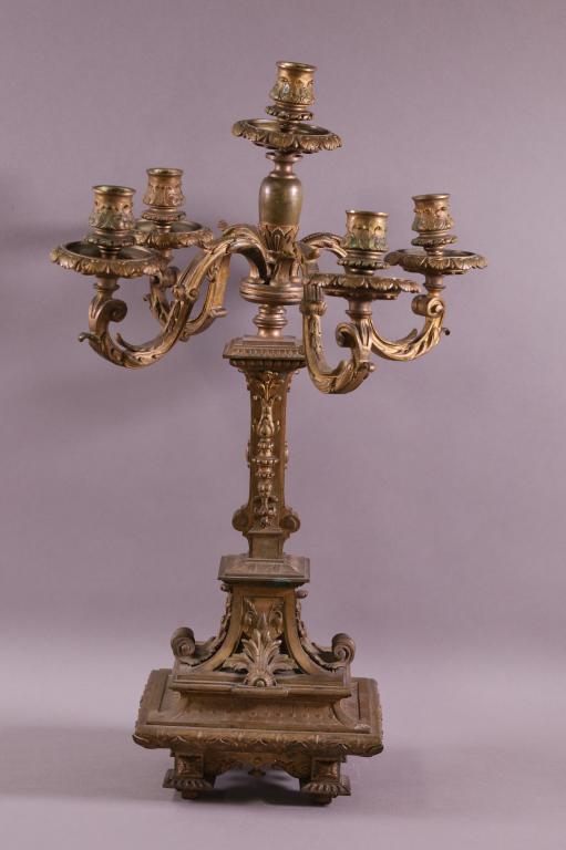 ANTIQUE BRONZE CANDELABRA (1 of 3)