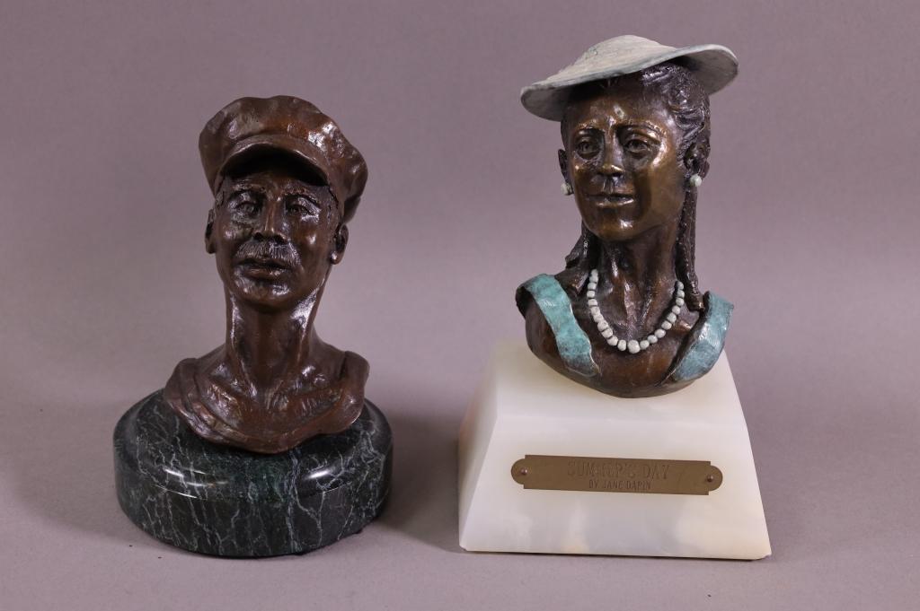 2 SMALL JANE DARIN BRONZE BUSTS (1 of 5)
