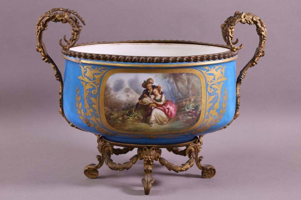 SEVRES BRONZE MOUNTED CENTER BOWL (1 of 5)