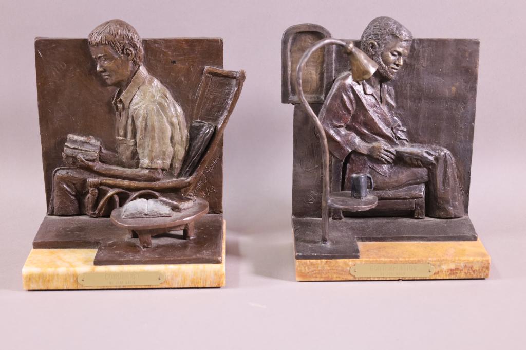 PAIR JANE DARIN BRONZE BOOKENDS (1 of 8)