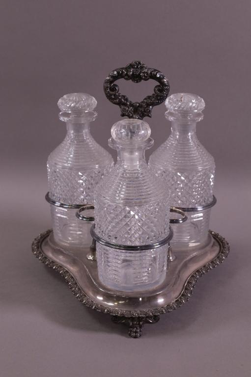 LARGE GLASS CRUET SET (1 of 3)