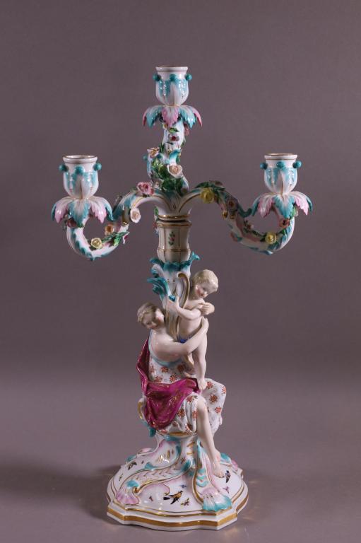 MEISSEN FIGURAL PORCELAIN CANDELABRA (1 of 3)