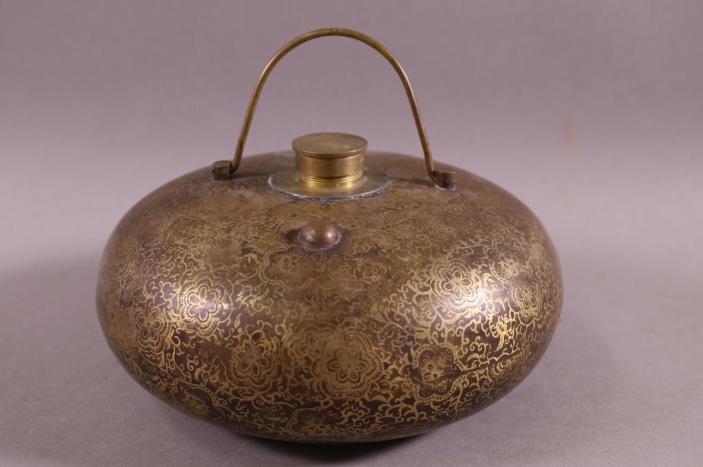 CHINESE BRONZE HOT WATER BED WARMER (1 of 3)