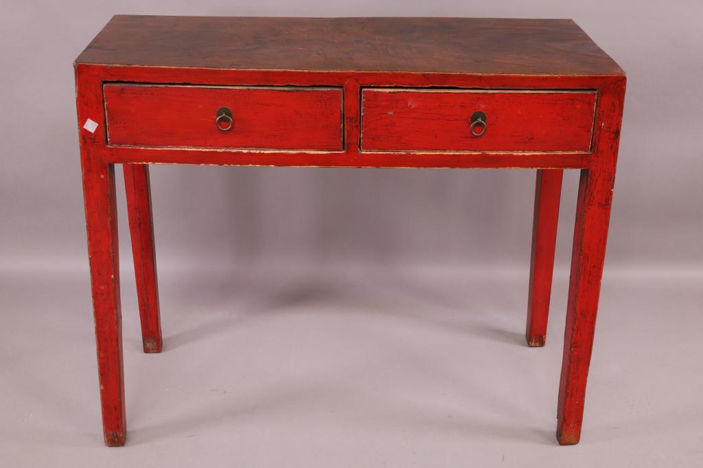 CHINESE RED LACQUERED SERVING TABLE (1 of 5)
