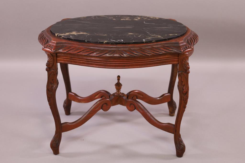 1930'S MARBLE TOP SIDE TABLE (1 of 3)