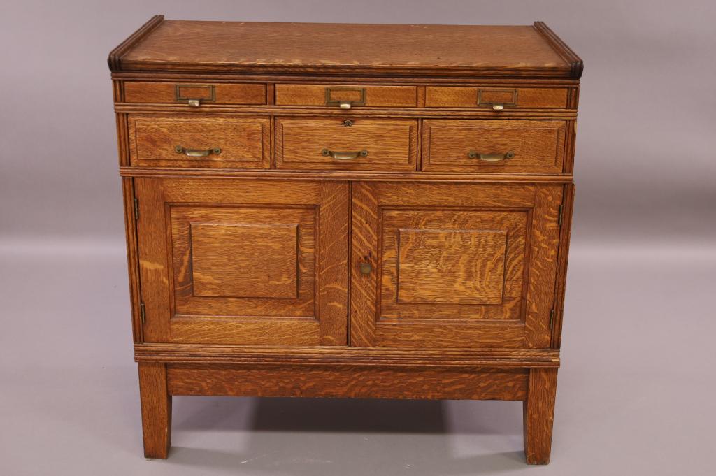 1900'S AMERICAN OAK STACKING FILE CABINET (1 of 6)