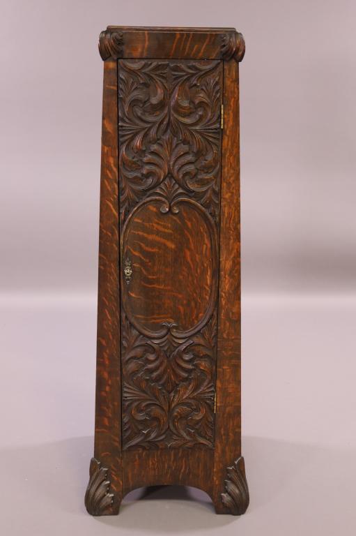 TALL SHOP OF THE CRAFTERS SINGLE OAK DOOR PEDESTAL (1 of 5)