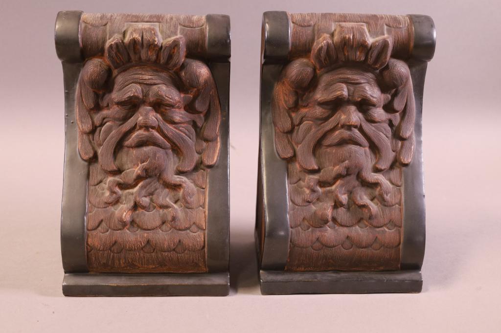 PAIR OF BRAYTON LAGUNA POTTERY BOOKENDS (1 of 4)