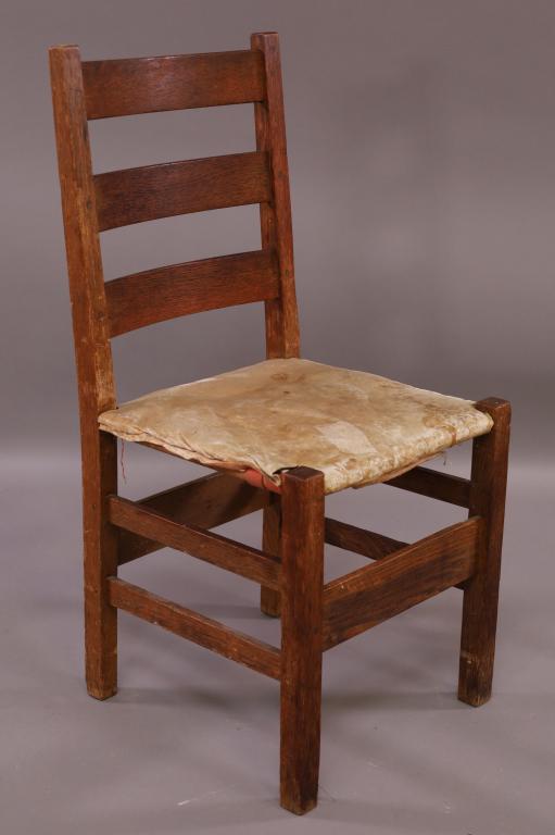 UNSIGNED STICKLEY MISSION OAK SIDE CHAIR (1 of 5)