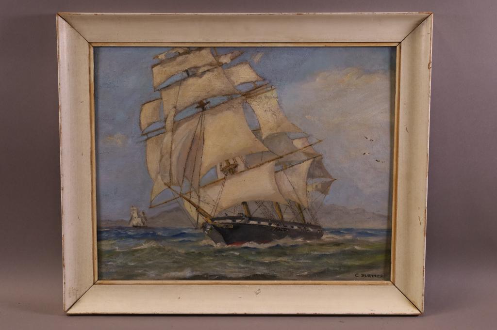 CLIPPER SHIP SEASCAPE PAINTING (1 of 3)
