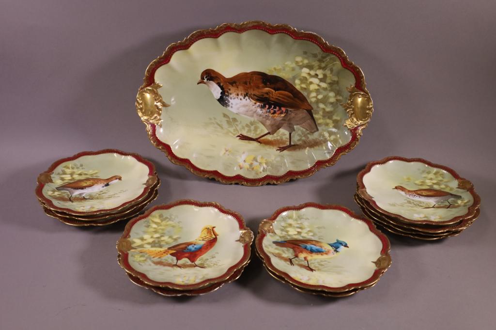 12 PIECE LIMOGES PORCELAIN BIRD SET (1 of 4)