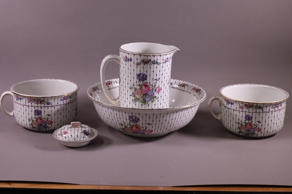 5 PIECE PORCELAIN WASH BASIN SET (1 of 4)