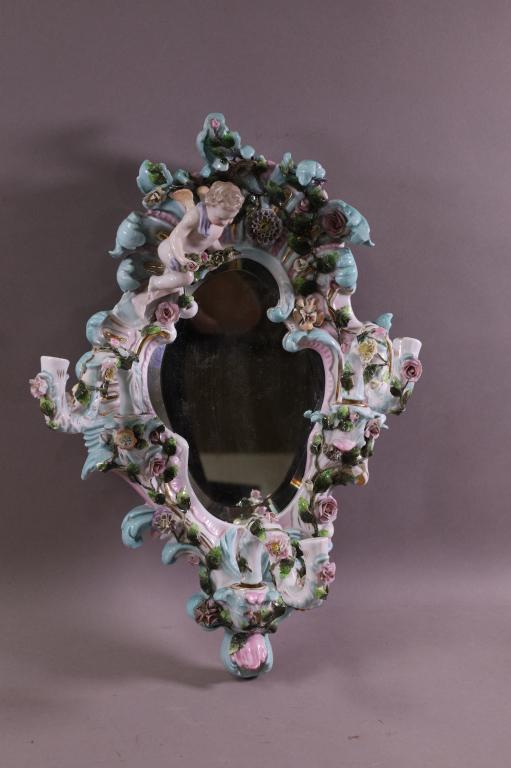 MEISSEN STYLE WALL MIRROR (1 of 3)