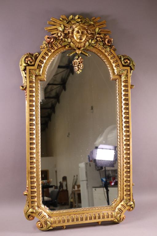 FANCY GILT FIGURAL WALL MIRROR (1 of 3)