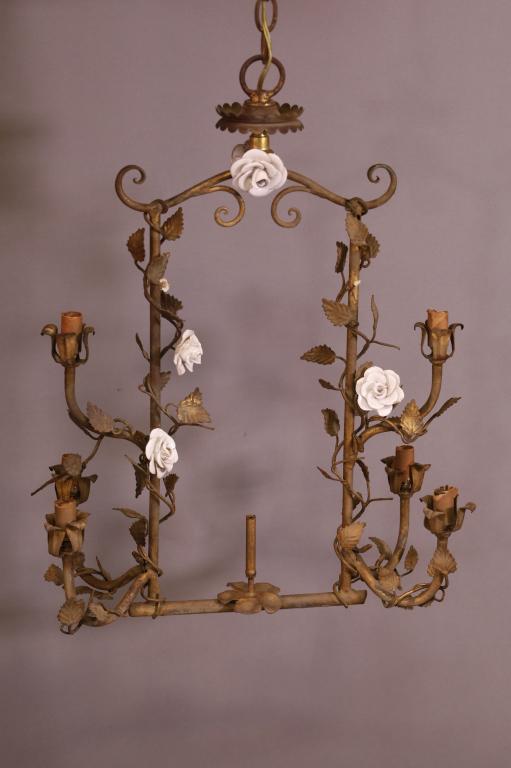 6 ARM GILT METAL HANGING LIGHT (1 of 3)