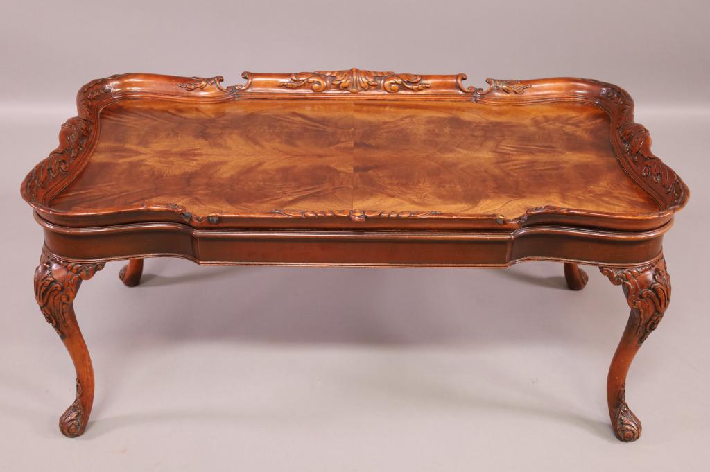 CARVED MAHOGANY COFFEE TABLE (1 of 3)