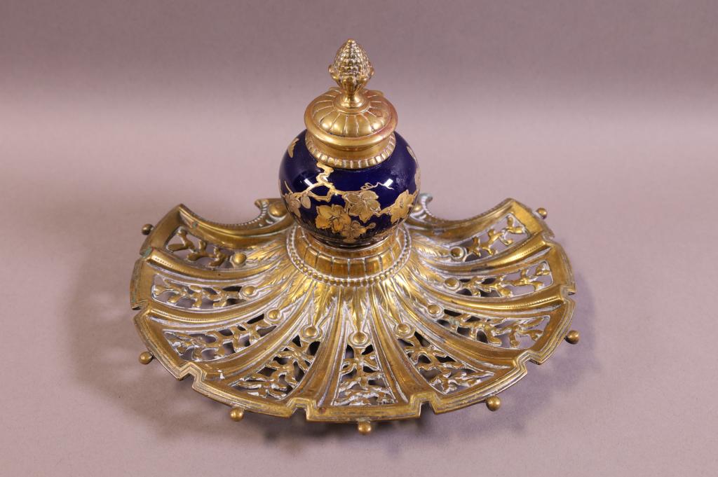 GILT METAL INKWELL (1 of 3)