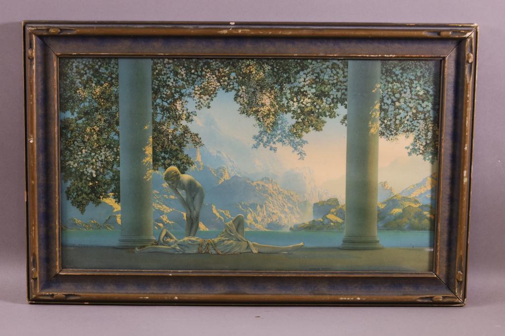 ANTIQUE MAXFIELD PARRISH "DAYBREAK" PRINT (1 of 3)