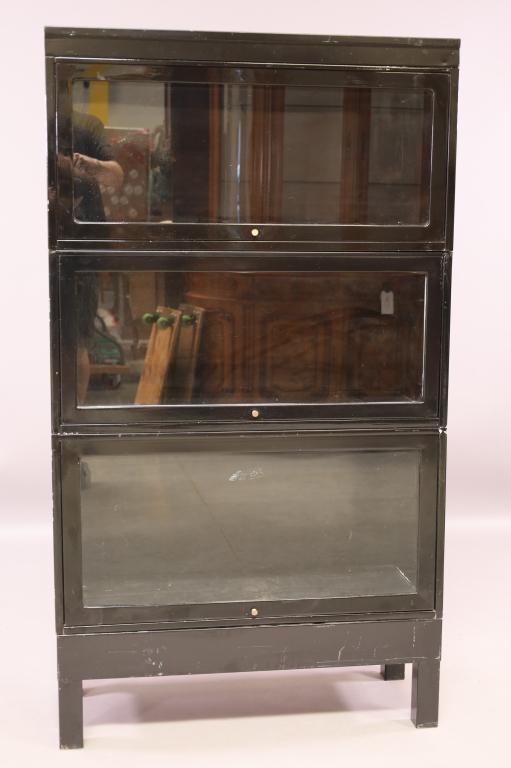METAL 3 STACK LAWYER'S BOOK BOOKCASE (1 of 2)