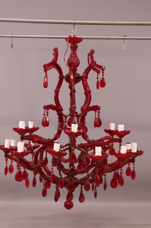 PAINTED CRYSTAL CHANDELIER (1 of 3)