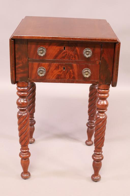 19TH CENTURY EMPIRE 2 DRAWER WORK TABLE (1 of 2)