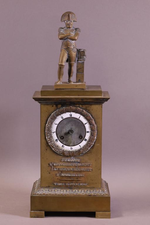 ANTIQUE FRENCH BRONZE NAPOLEAN MANTLE CLOCK (1 of 3)