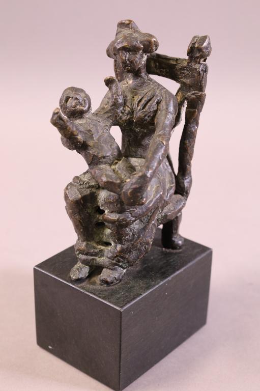MOTHER WITH CHILD BRONZE STATUE (1 of 3)