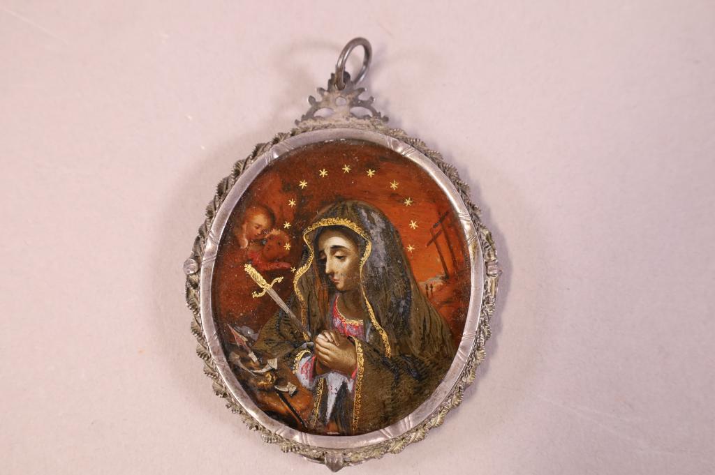 ANTIQUE MINIATURE RELIGIOUS ICON (1 of 2)